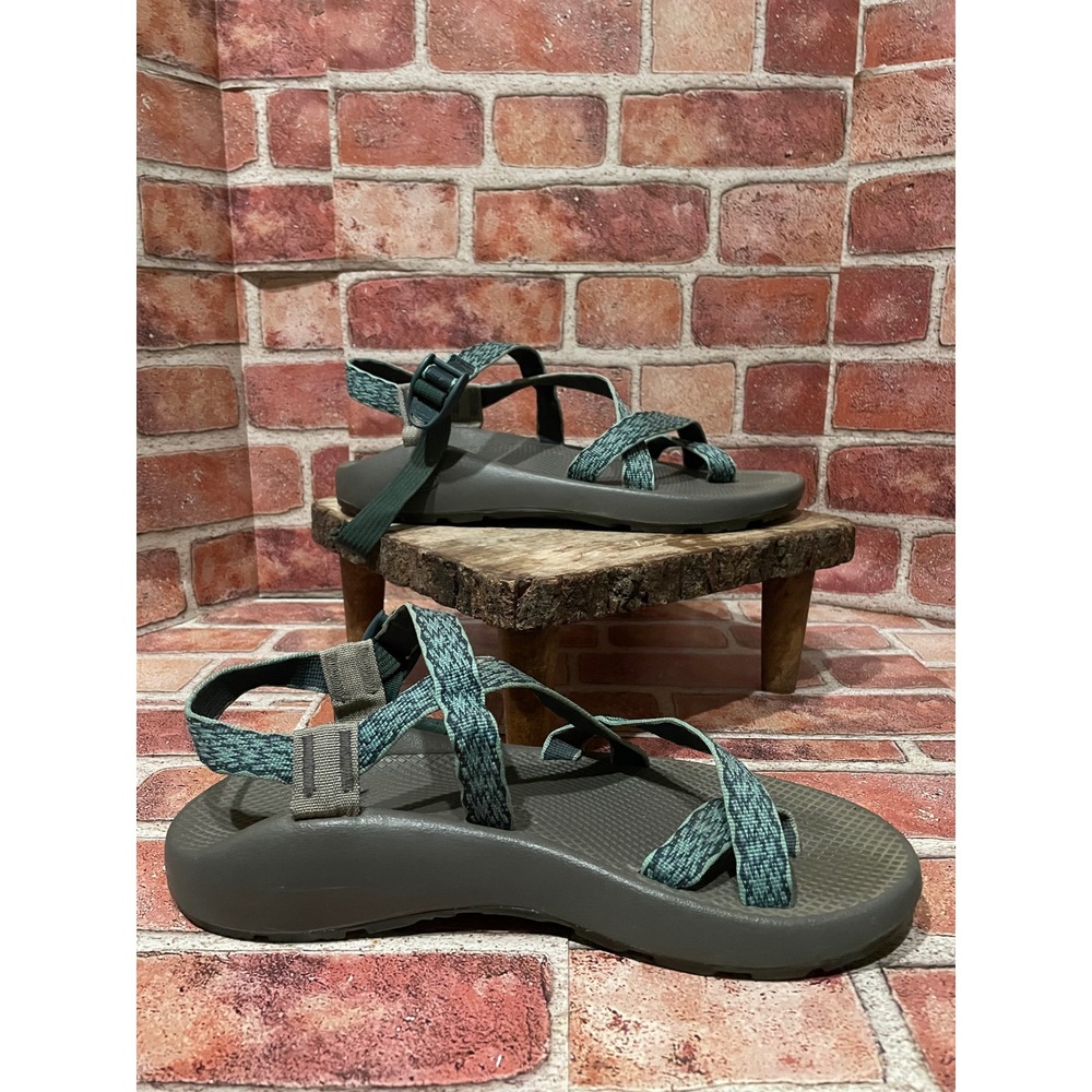Chaco Z Cloud 2 Mens 11 Sandals Teal Charcoal Double Strap Toe Loop Hiking Shoes